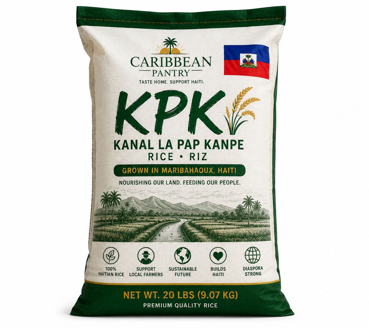 Riz KPK ( Kanal  la pap  Kanpe)- Haitian  White Rice - 20 lb