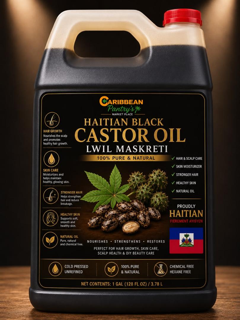Haitian Castor Oil - Lwil Maskriti - 2oz - 4oz - 1gal