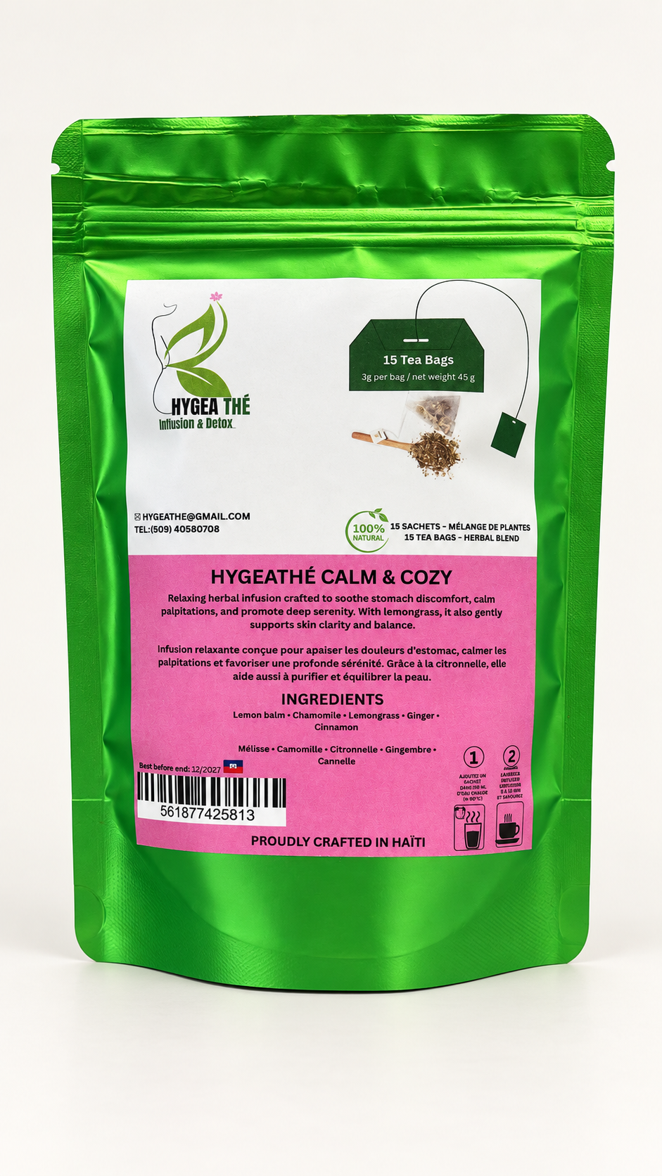 Hygeathe calm & cozy (Thé pou lestomak ak grip)