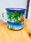 Hand-Painted Caribbean Enamel Mug- Gobelet artisanal- 0.15 lb