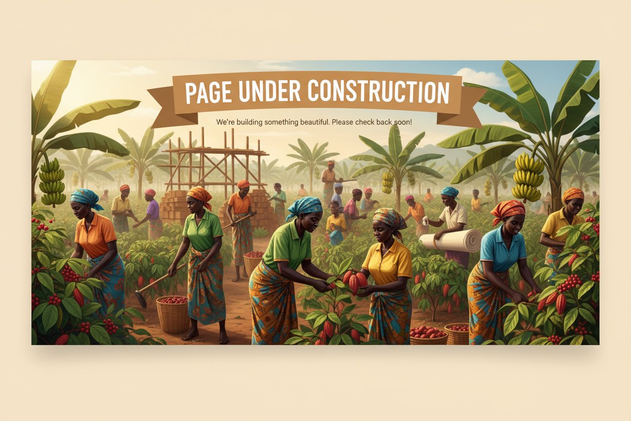 page in construction with african people working on plantation - image size is 16:9